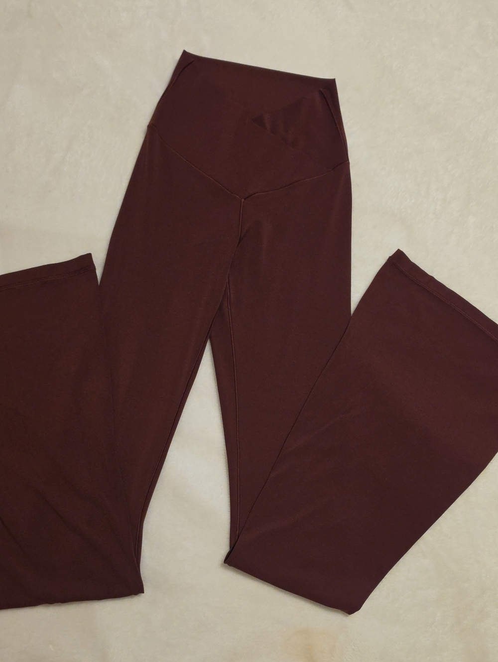 OFFLINE BY AERIE XS REAL ME High-Waist Flare Pants in Deep Burgundy